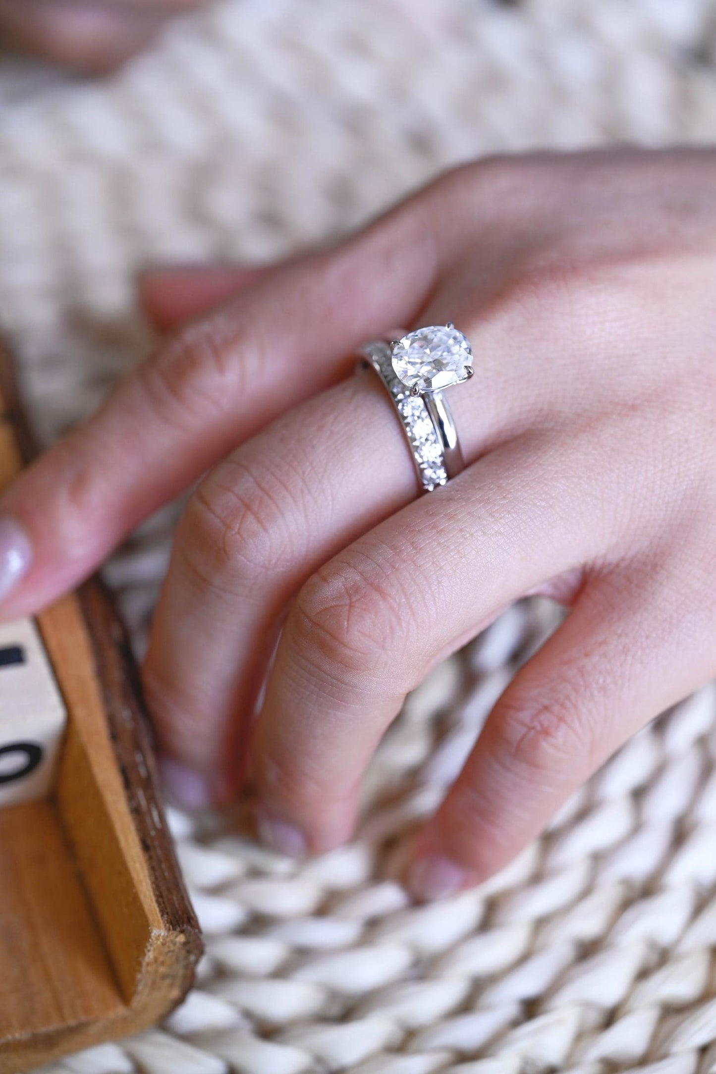 1.0 CT Round Solitaire Lab Grown Diamond Bridal Ring Set