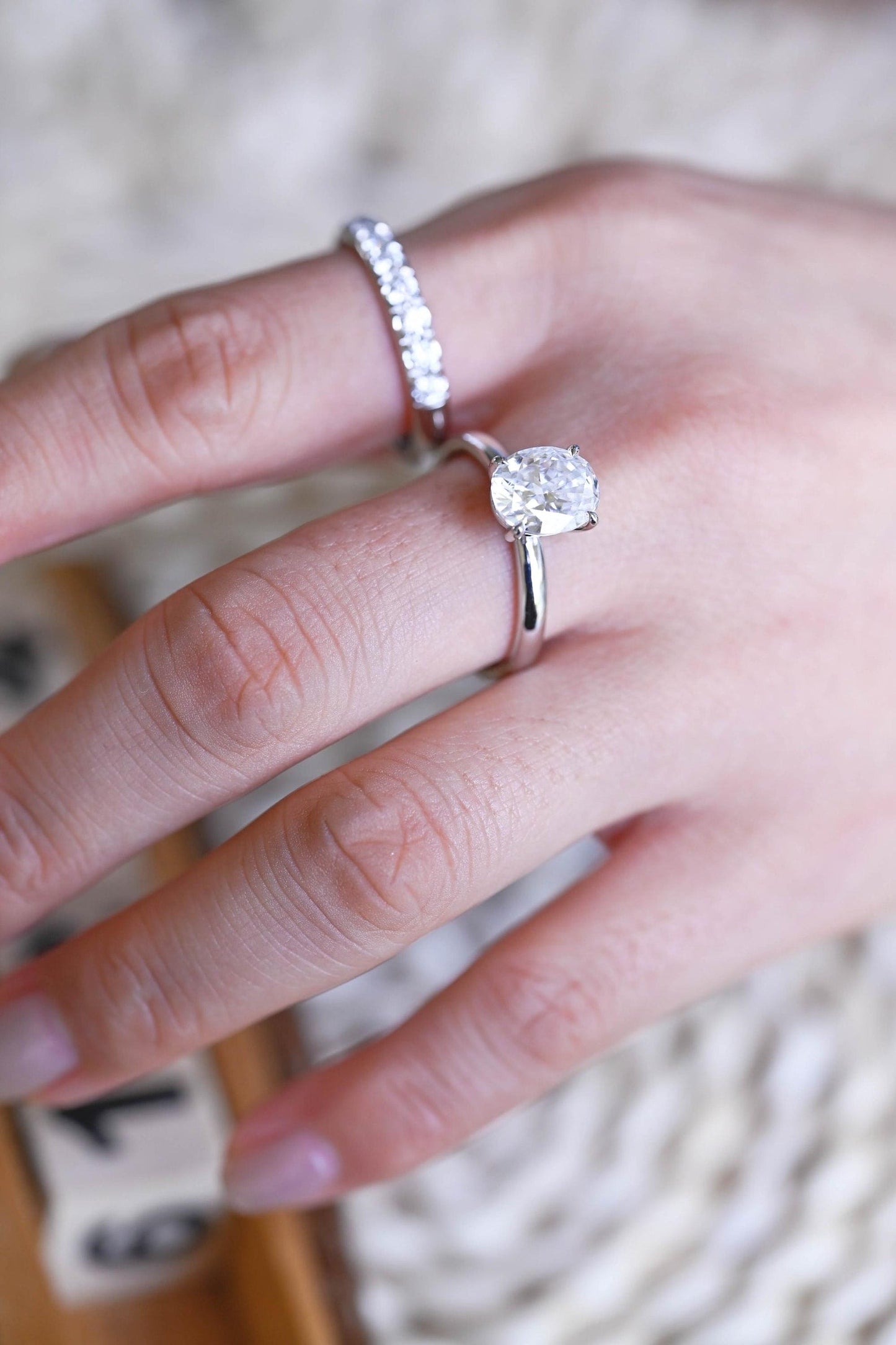 1.0 CT Round Solitaire Lab Grown Diamond Bridal Ring Set