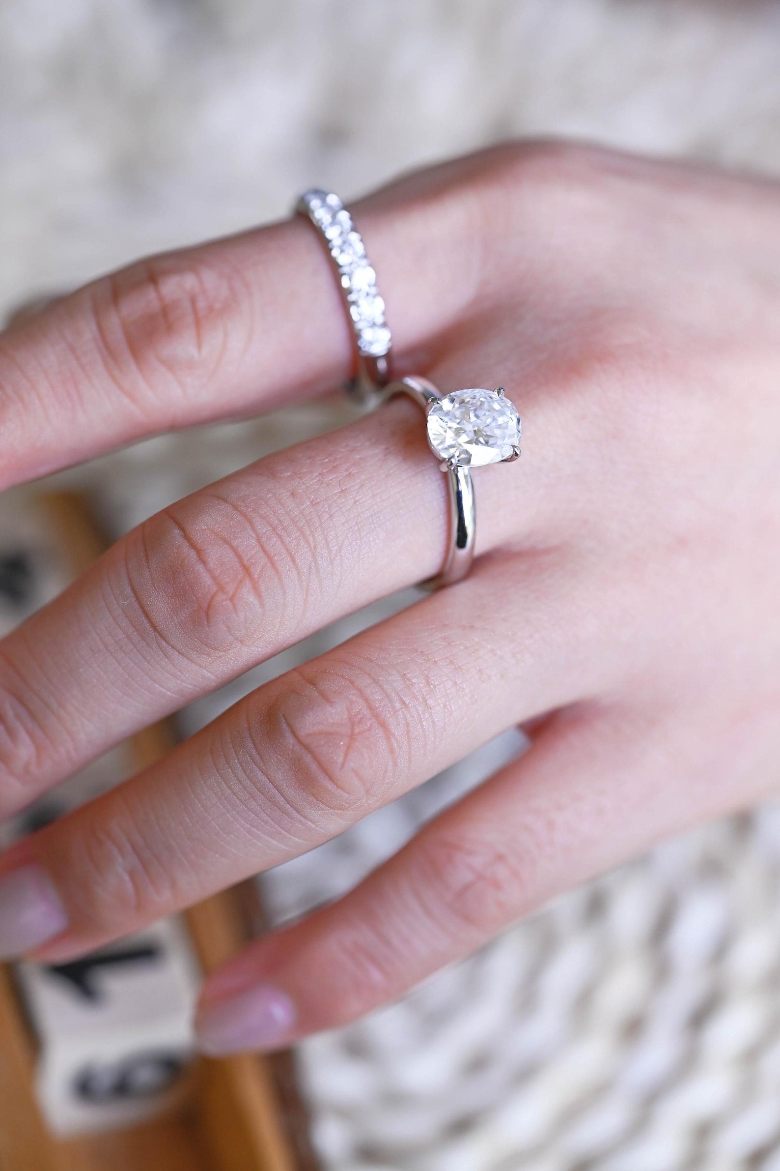 1.0 CT Round Solitaire Lab Grown Diamond Bridal Ring Set