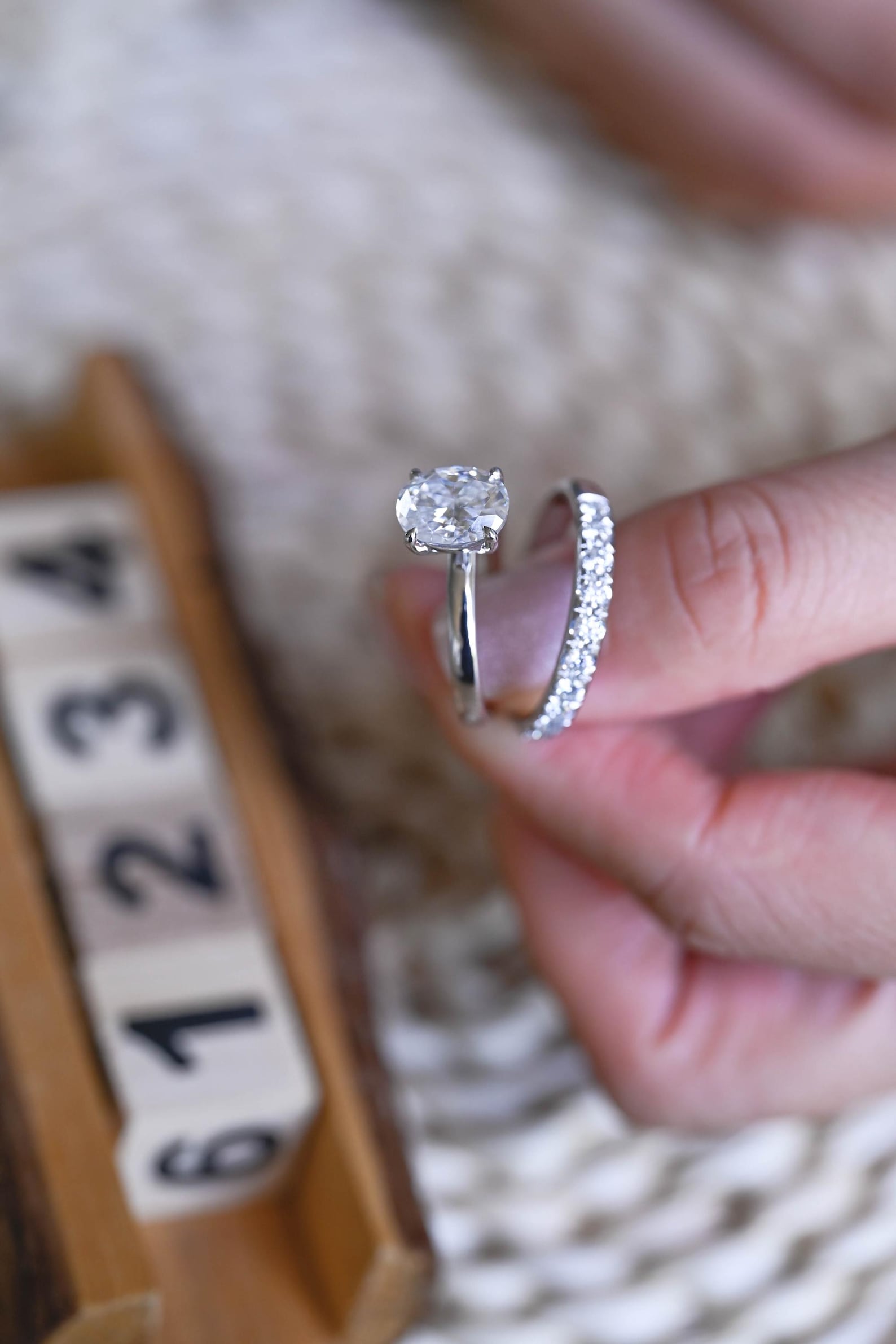 1.0 CT Round Solitaire Lab Grown Diamond Bridal Ring Set