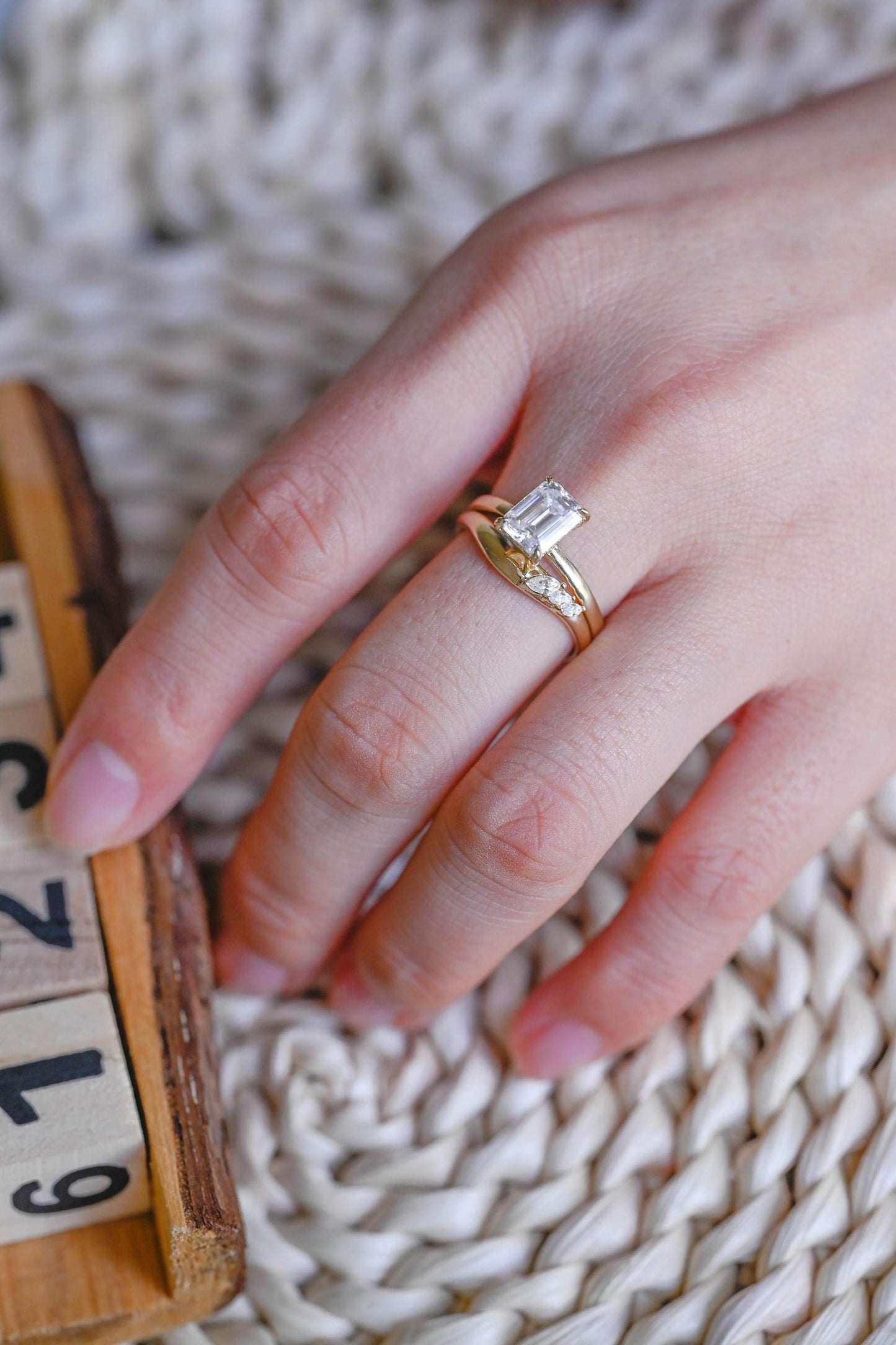 1.0 CT Round Solitaire Lab Grown Diamond Bridal Ring Set