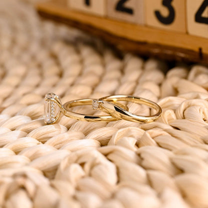 1.0 CT Round Solitaire Lab Grown Diamond Bridal Ring Set
