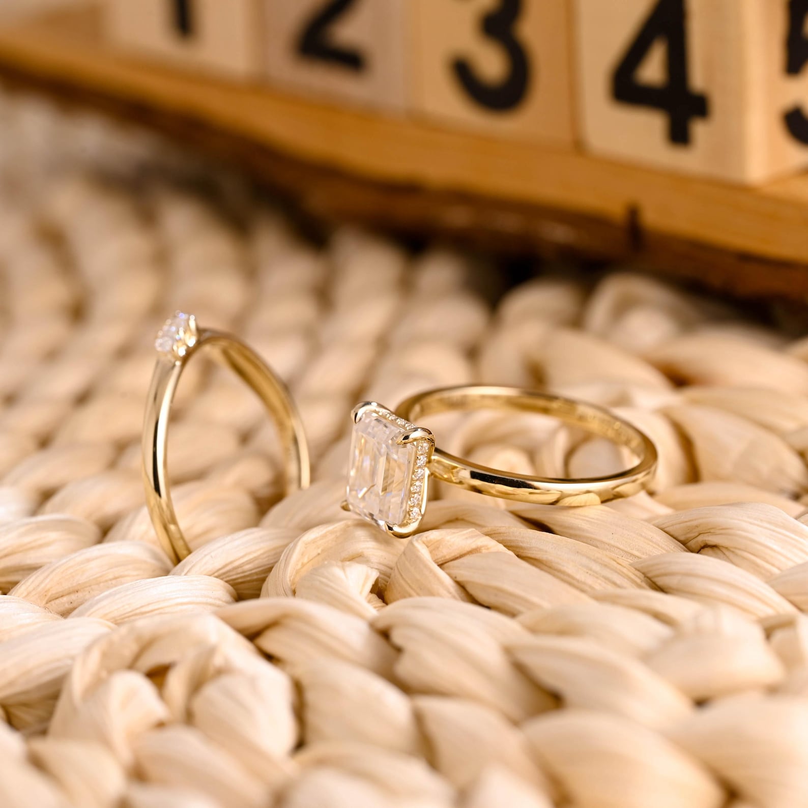 1.0 CT Round Solitaire Lab Grown Diamond Bridal Ring Set