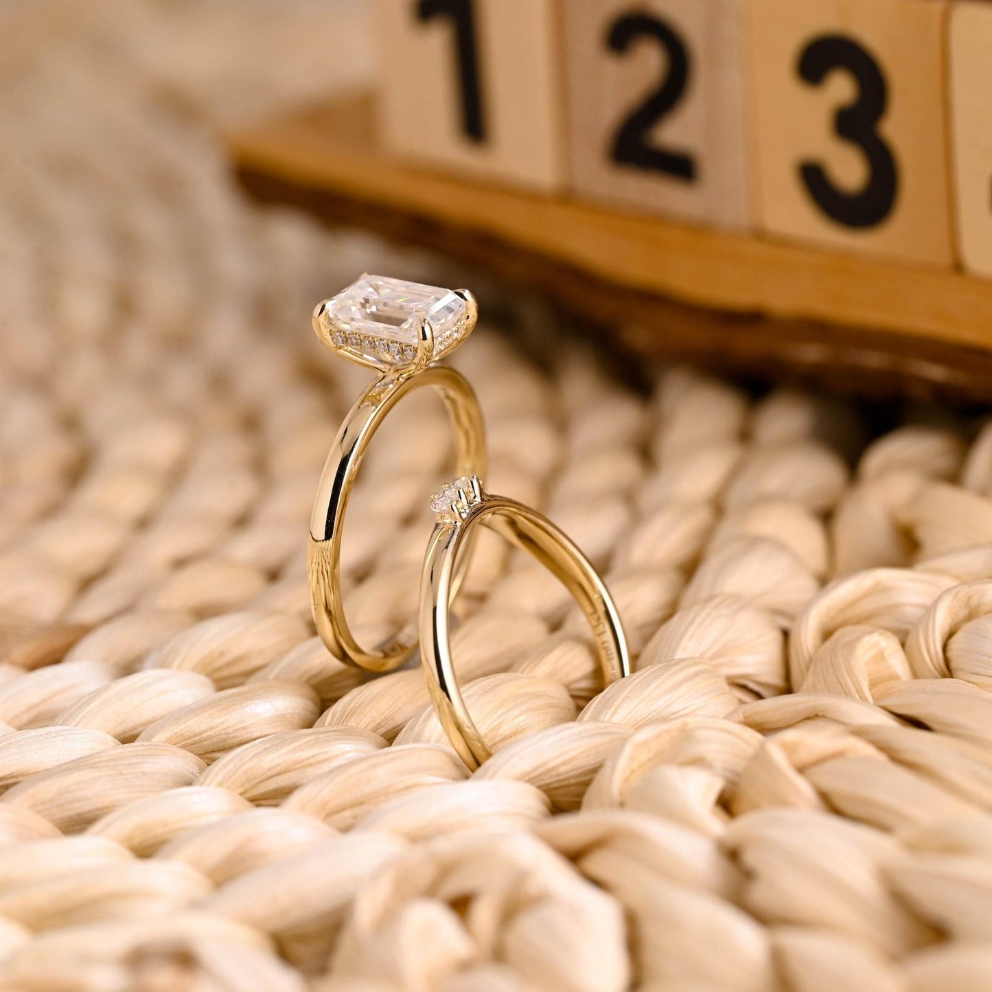 1.0 CT Round Solitaire Lab Grown Diamond Bridal Ring Set