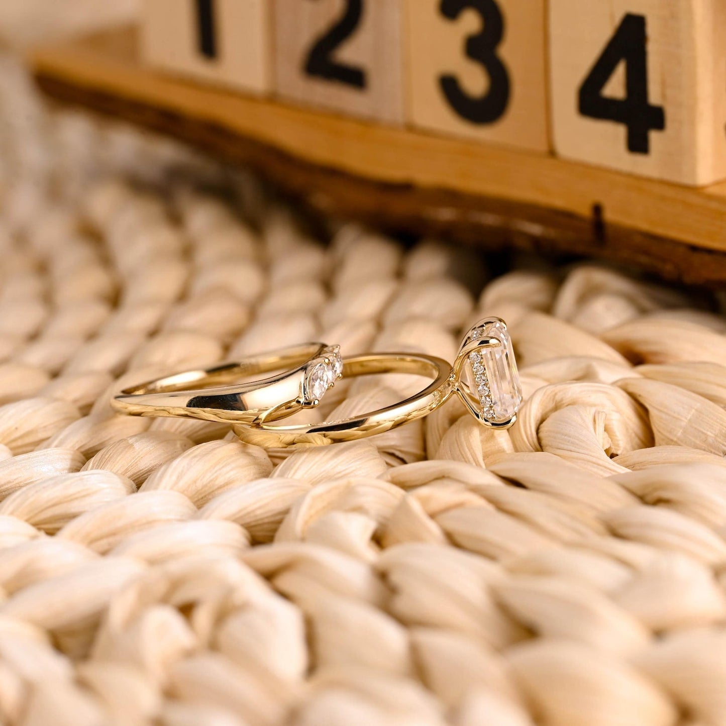 1.0 CT Round Solitaire Lab Grown Diamond Bridal Ring Set