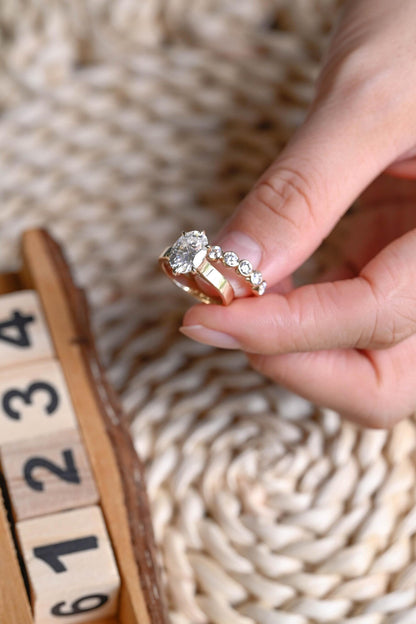 1.0 CT Round Solitaire Lab Grown Diamond Bridal Ring Set
