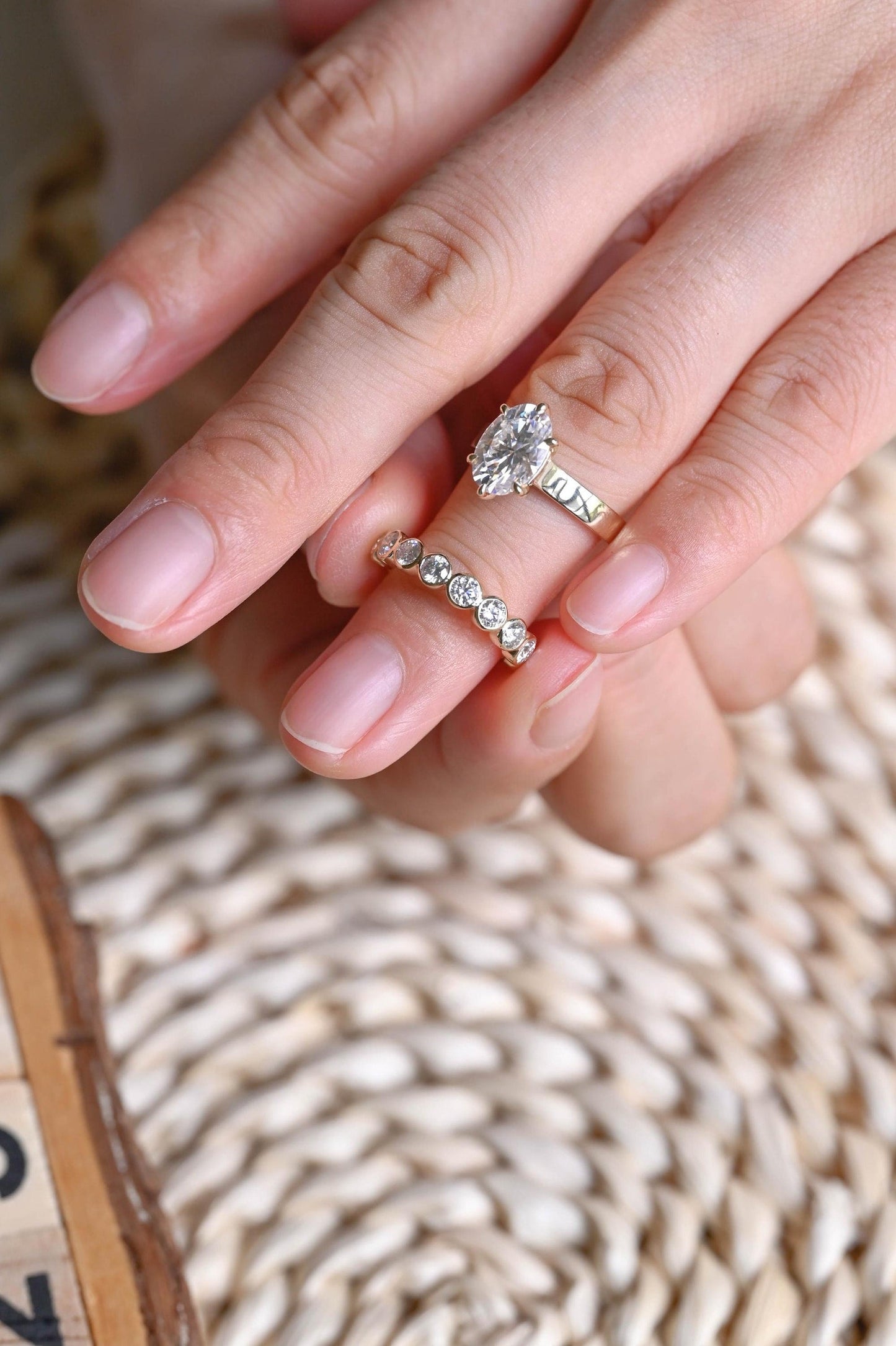 1.0 CT Round Solitaire Lab Grown Diamond Bridal Ring Set