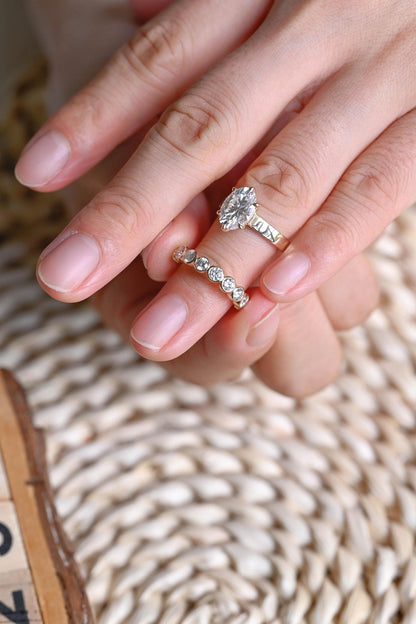 1.0 CT Round Solitaire Lab Grown Diamond Bridal Ring Set