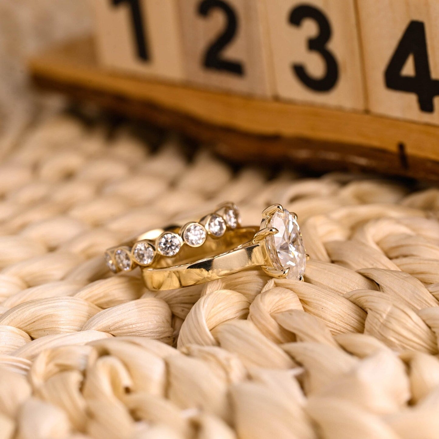1.0 CT Round Solitaire Lab Grown Diamond Bridal Ring Set