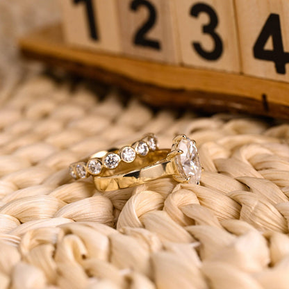 1.0 CT Round Solitaire Lab Grown Diamond Bridal Ring Set