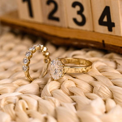 1.0 CT Round Solitaire Lab Grown Diamond Bridal Ring Set