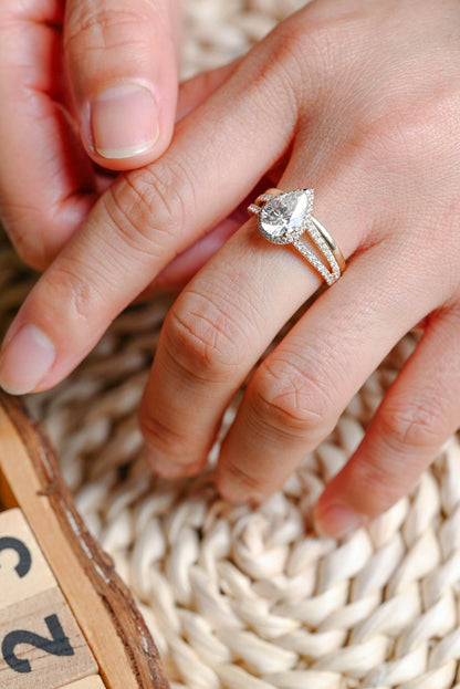 1.0 CT Round Solitaire Lab Grown Diamond Bridal Ring Set