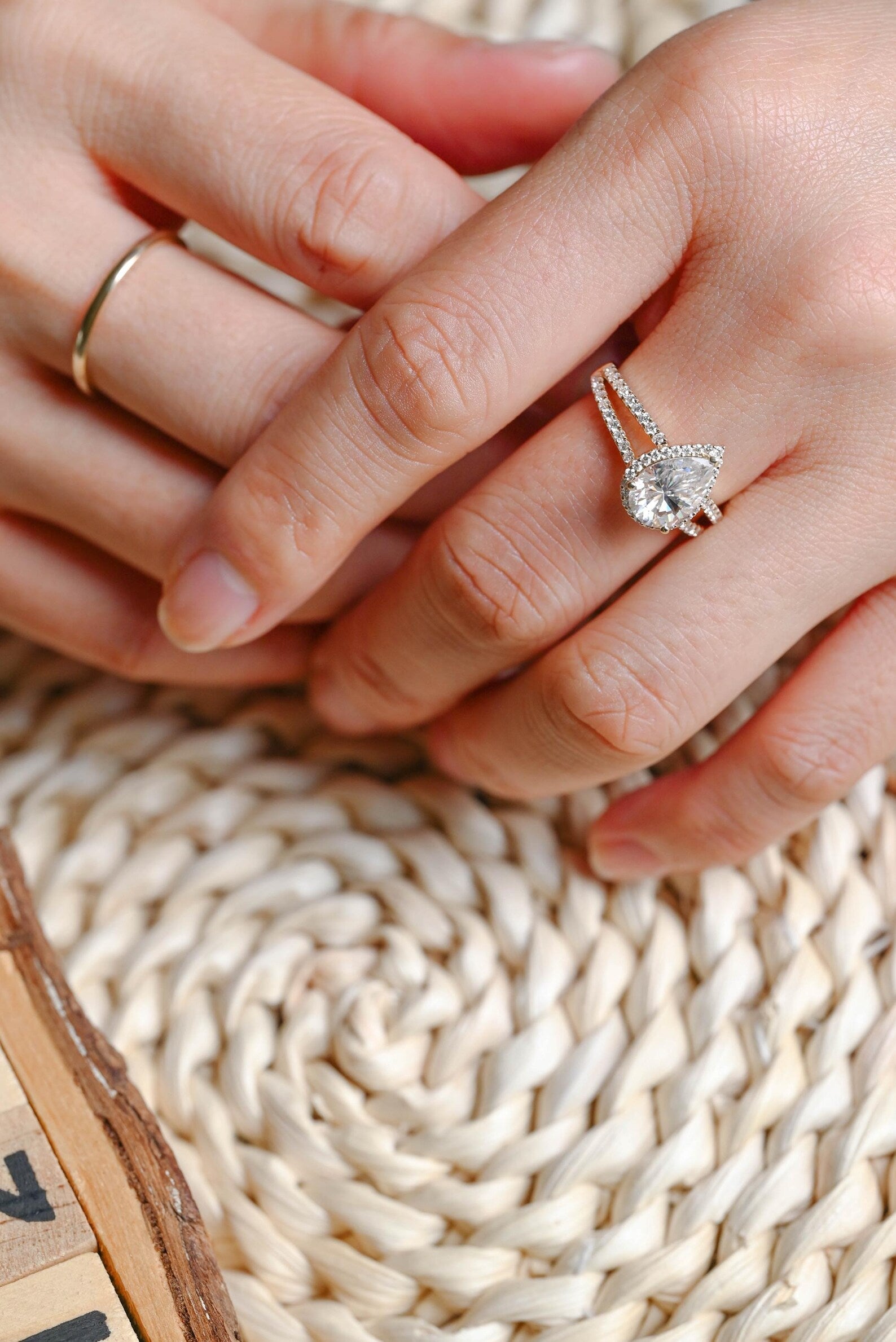 1.0 CT Round Solitaire Lab Grown Diamond Bridal Ring Set