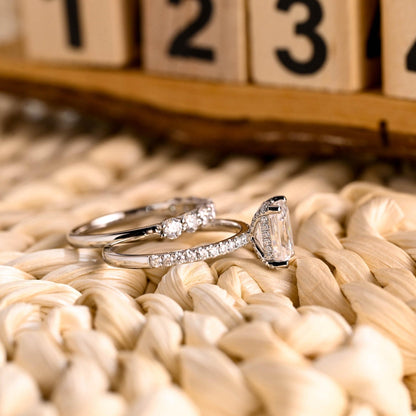 1.0 CT Round Solitaire Lab Grown Diamond Bridal Ring Set