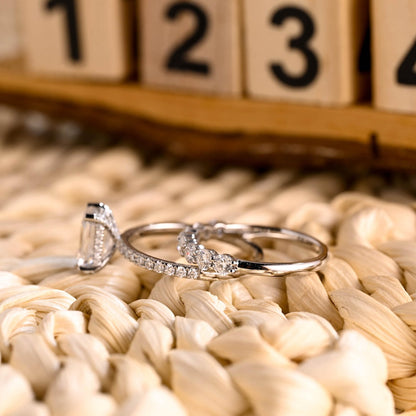1.0 CT Round Solitaire Lab Grown Diamond Bridal Ring Set