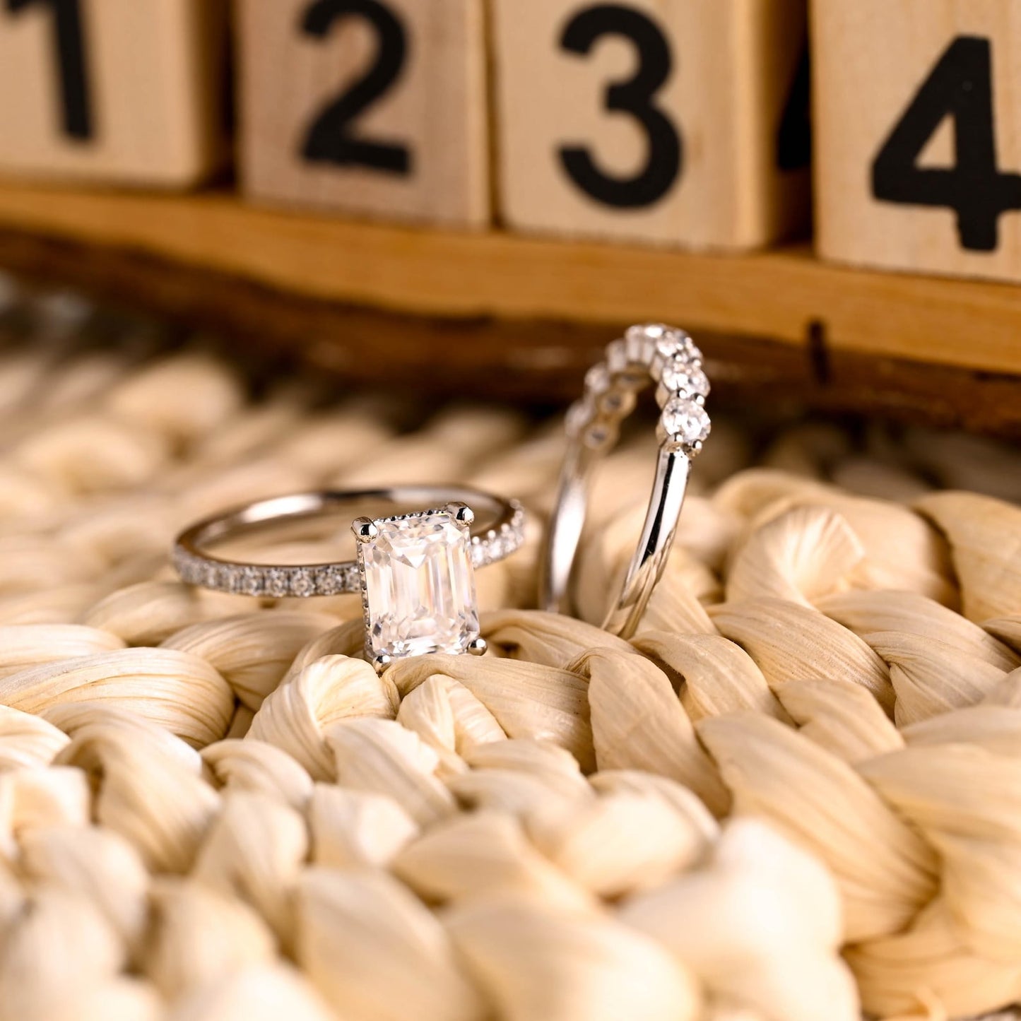 1.0 CT Round Solitaire Lab Grown Diamond Bridal Ring Set
