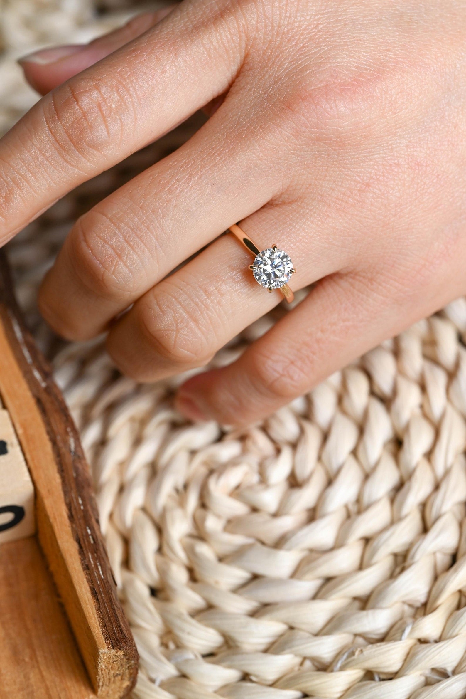 1.0 CT Round Solitaire Lab Grown Diamond Bridal Ring Set