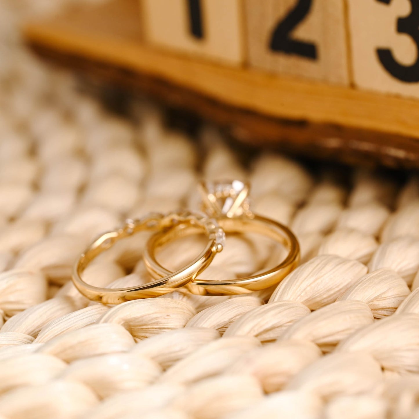 1.0 CT Round Solitaire Lab Grown Diamond Bridal Ring Set