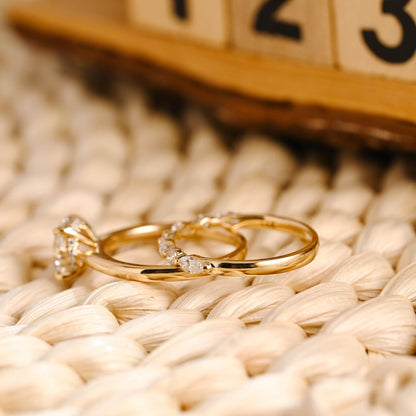 1.0 CT Round Solitaire Lab Grown Diamond Bridal Ring Set
