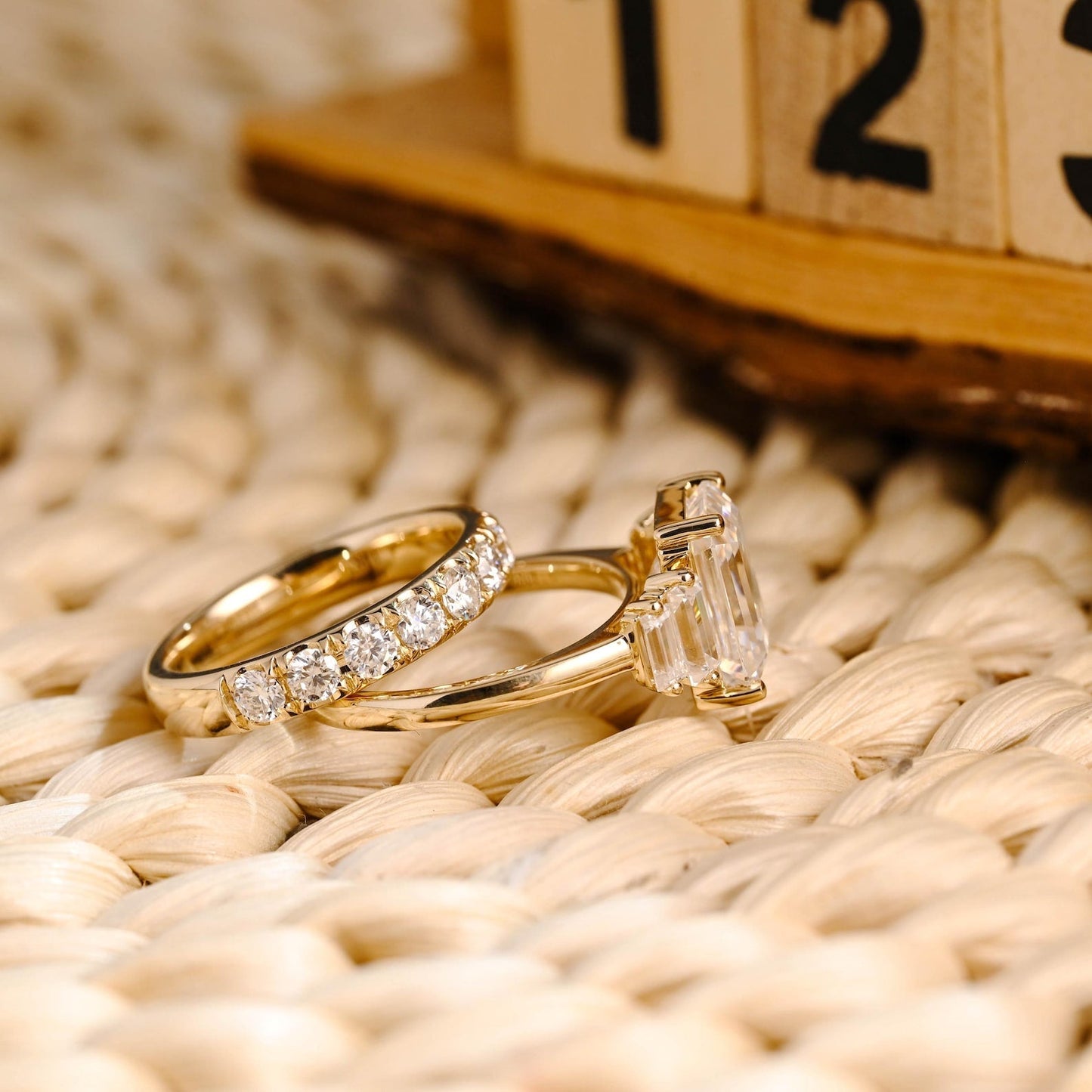 1.0 CT Round Solitaire Lab Grown Diamond Bridal Ring Set