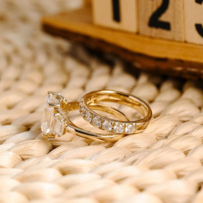 1.0 CT Round Solitaire Lab Grown Diamond Bridal Ring Set