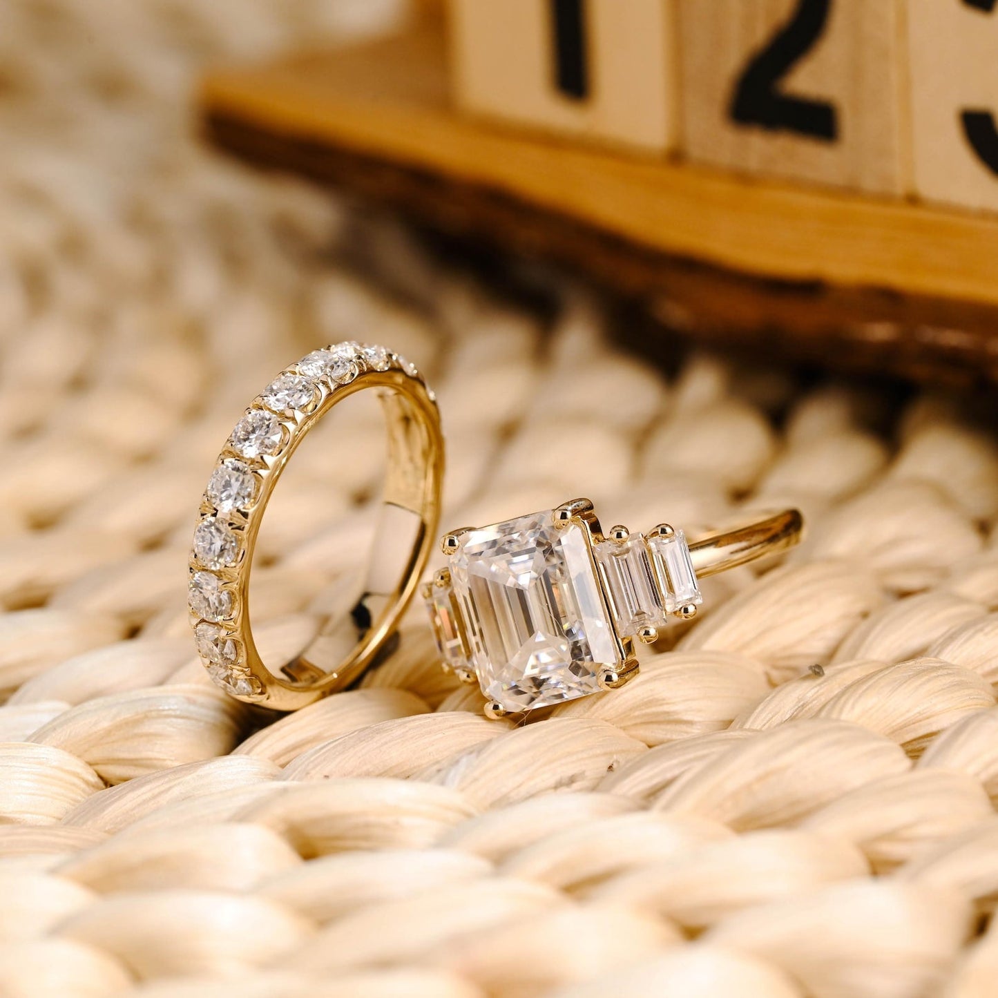 1.0 CT Round Solitaire Lab Grown Diamond Bridal Ring Set