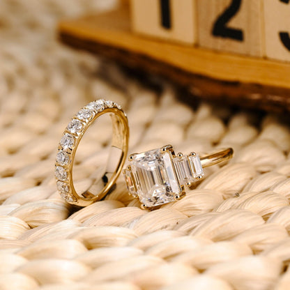 1.0 CT Round Solitaire Lab Grown Diamond Bridal Ring Set