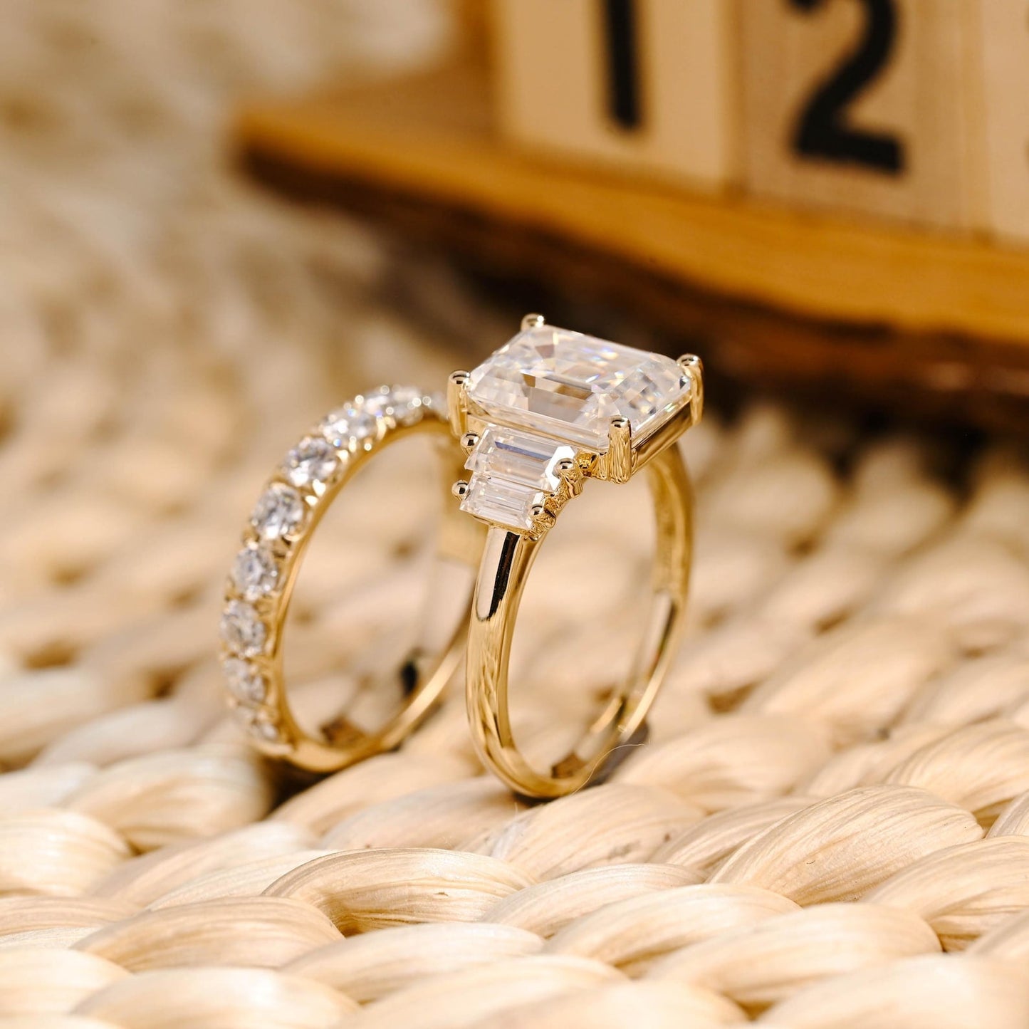1.0 CT Round Solitaire Lab Grown Diamond Bridal Ring Set