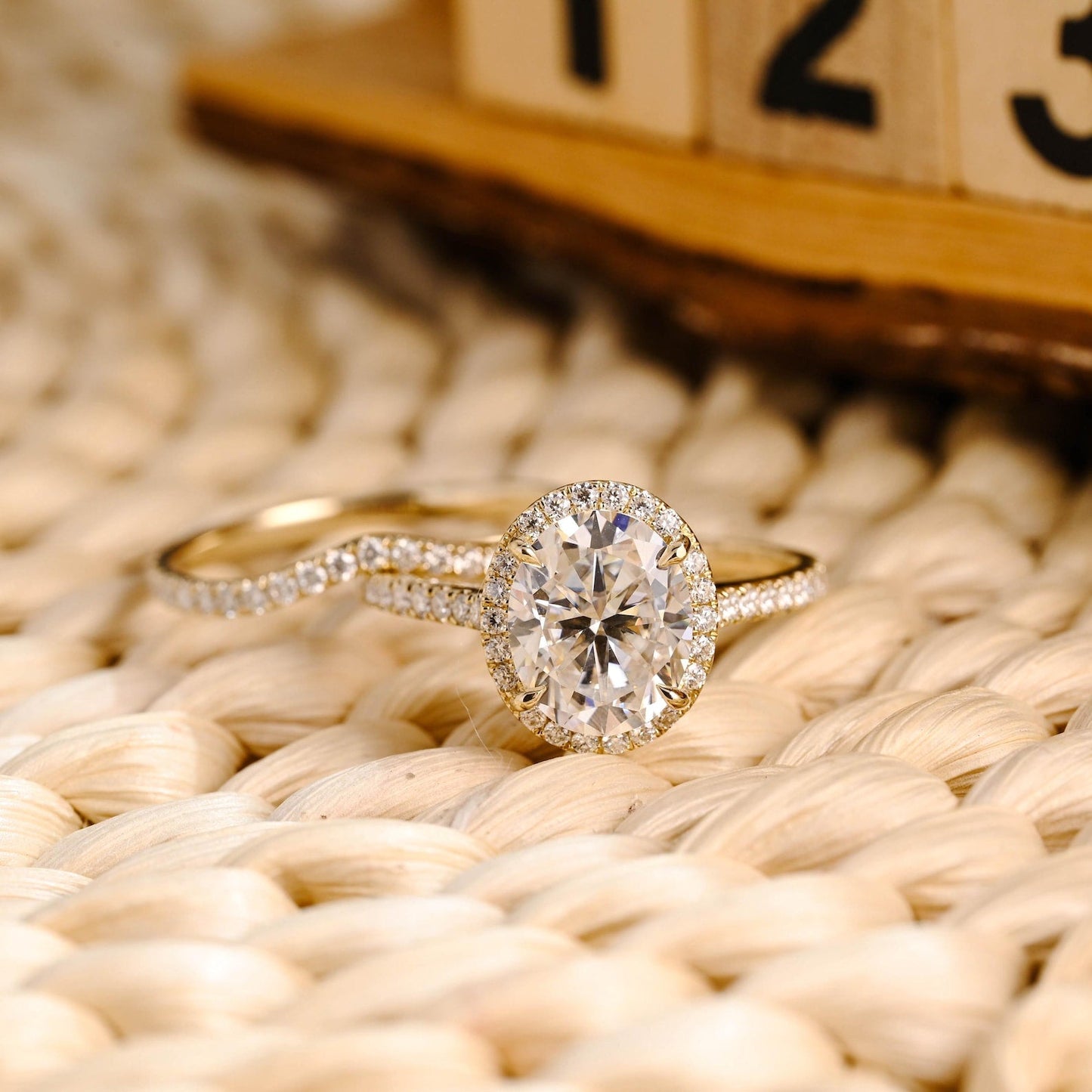 1.0 CT Round Solitaire Lab Grown Diamond Bridal Ring Set