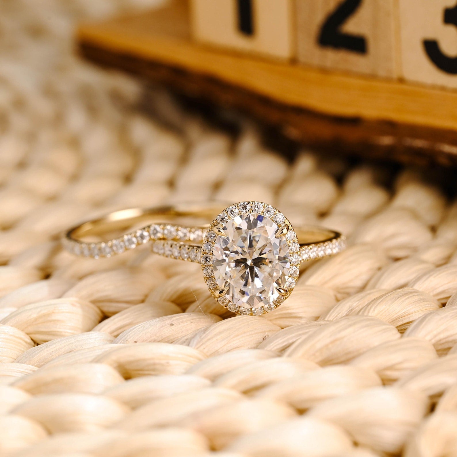 1.0 CT Round Solitaire Lab Grown Diamond Bridal Ring Set