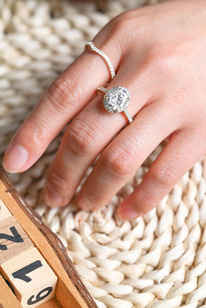 1.0 CT Round Solitaire Lab Grown Diamond Bridal Ring Set