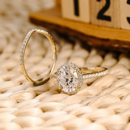 1.0 CT Round Solitaire Lab Grown Diamond Bridal Ring Set