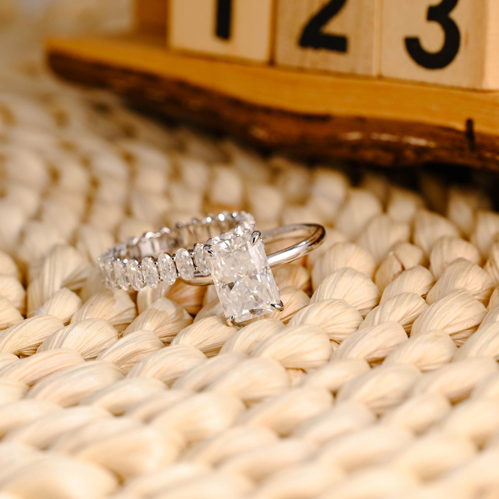1.0 CT Round Solitaire Lab Grown Diamond Bridal Ring Set