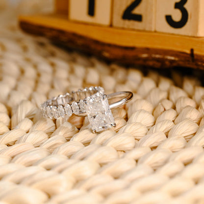 1.0 CT Round Solitaire Lab Grown Diamond Bridal Ring Set