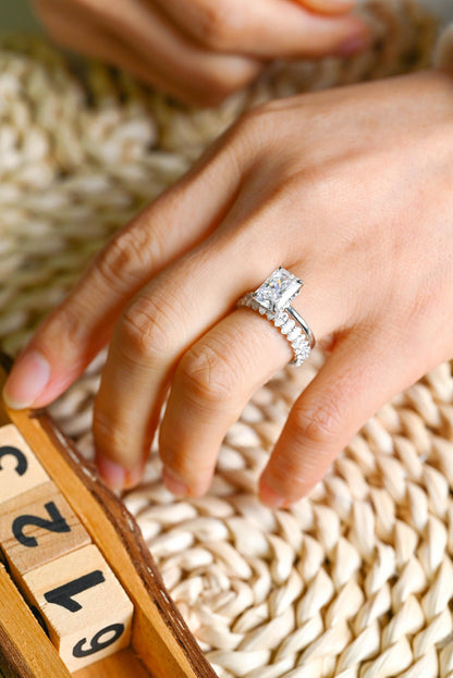 1.0 CT Round Solitaire Lab Grown Diamond Bridal Ring Set