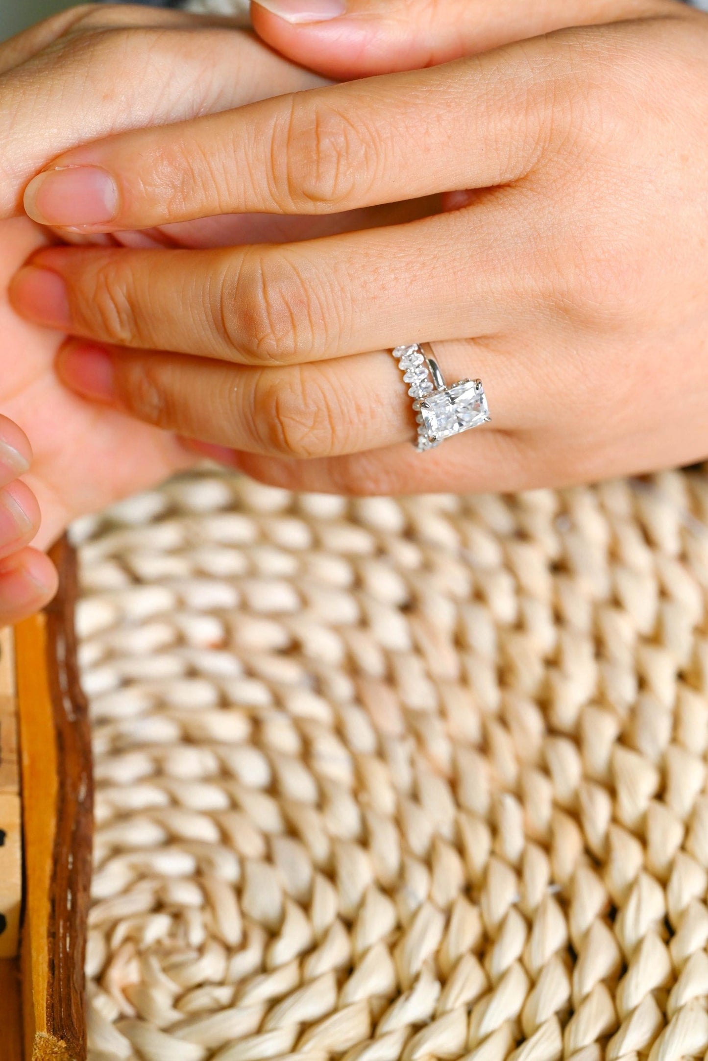 1.0 CT Round Solitaire Lab Grown Diamond Bridal Ring Set