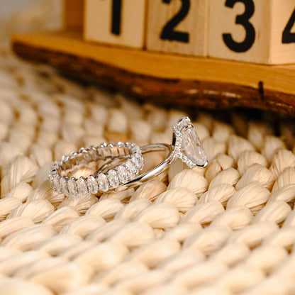 1.0 CT Round Solitaire Lab Grown Diamond Bridal Ring Set