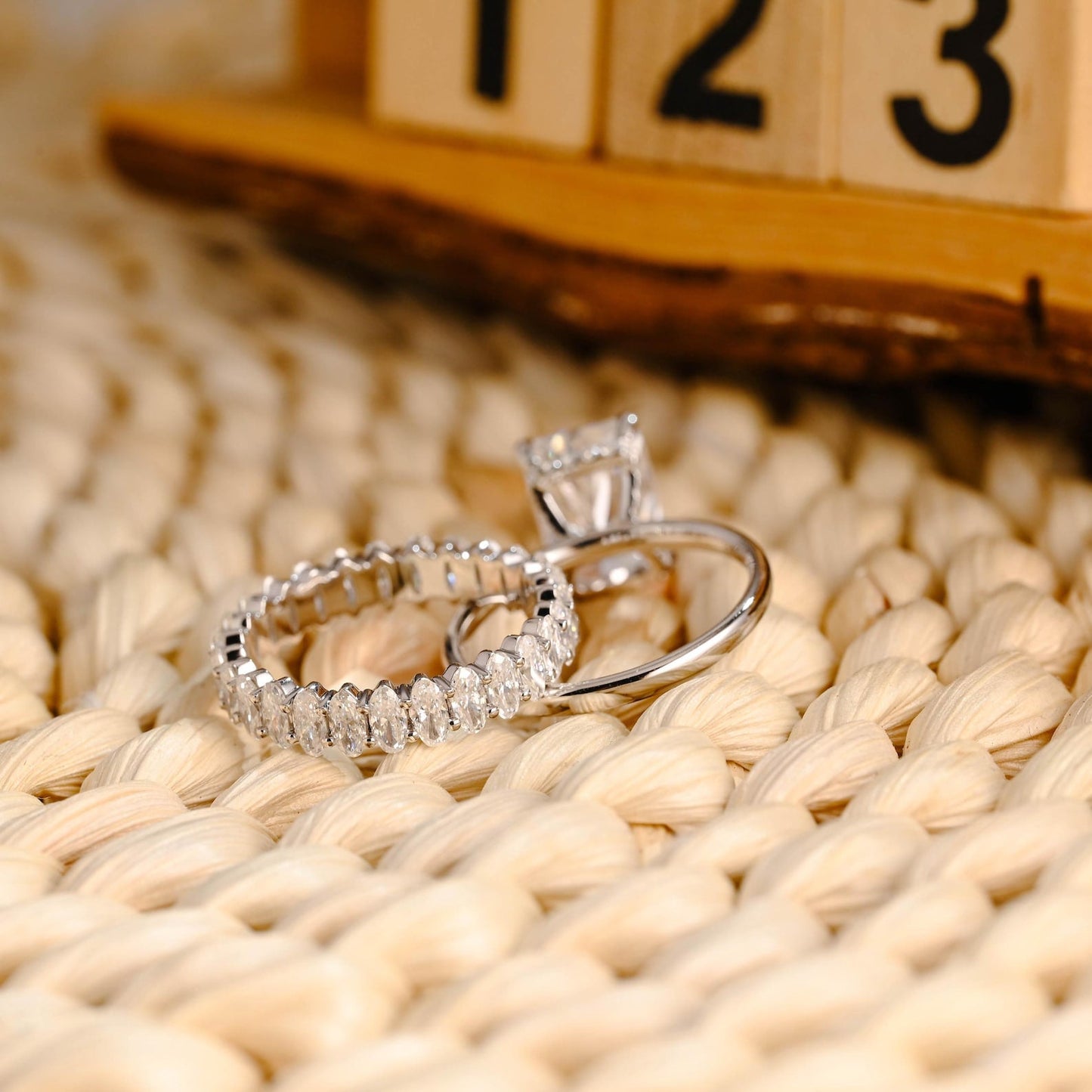 1.0 CT Round Solitaire Lab Grown Diamond Bridal Ring Set