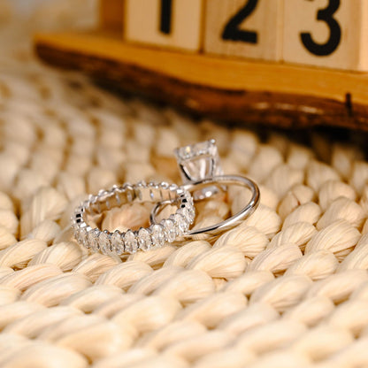 1.0 CT Round Solitaire Lab Grown Diamond Bridal Ring Set