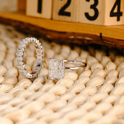 1.0 CT Round Solitaire Lab Grown Diamond Bridal Ring Set