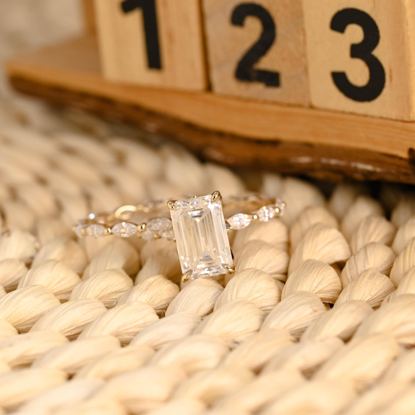 1.0 CT Round Solitaire Lab Grown Diamond Bridal Ring Set