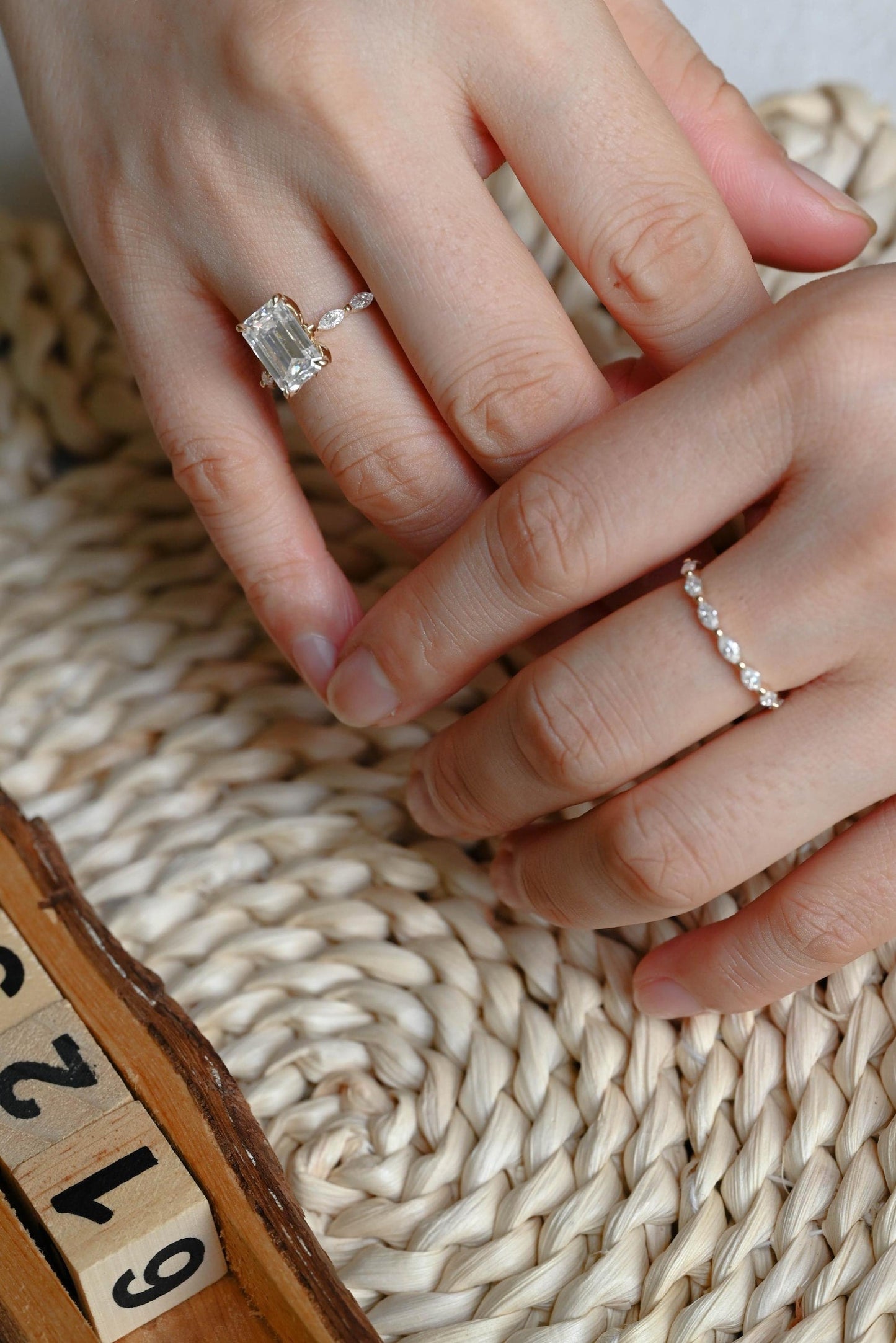 1.0 CT Round Solitaire Lab Grown Diamond Bridal Ring Set