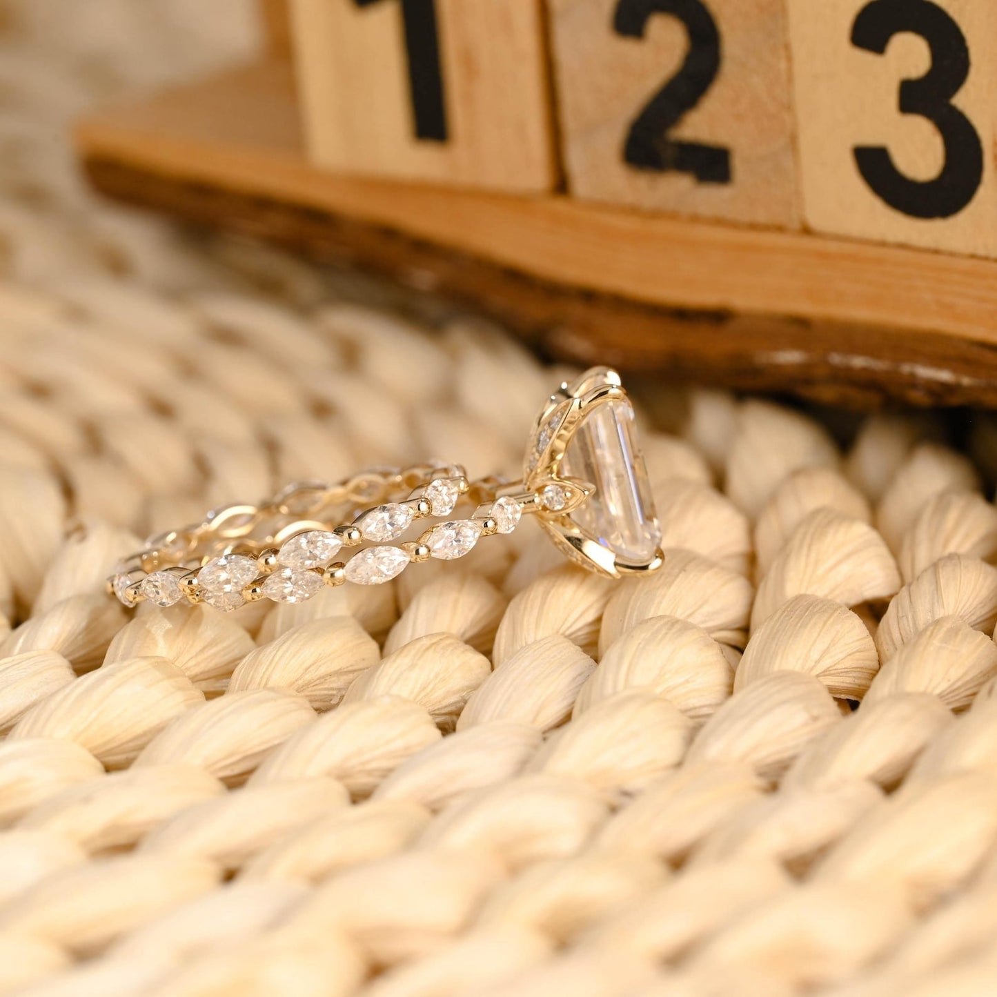 1.0 CT Round Solitaire Lab Grown Diamond Bridal Ring Set