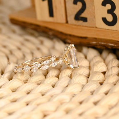 1.0 CT Round Solitaire Lab Grown Diamond Bridal Ring Set