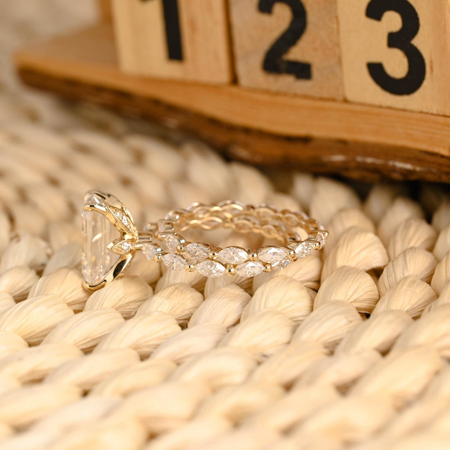 1.0 CT Round Solitaire Lab Grown Diamond Bridal Ring Set