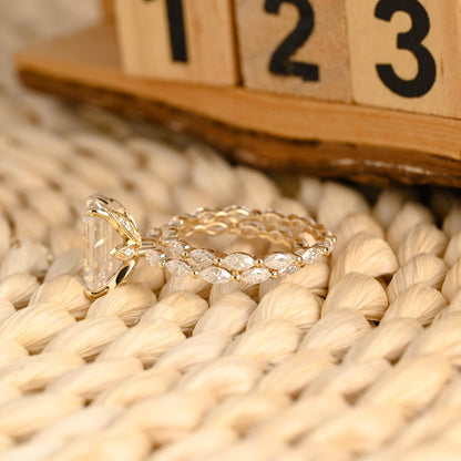 1.0 CT Round Solitaire Lab Grown Diamond Bridal Ring Set