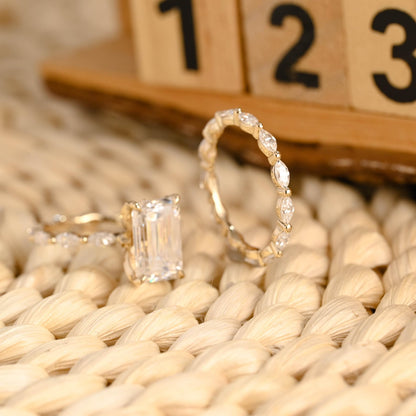 1.0 CT Round Solitaire Lab Grown Diamond Bridal Ring Set