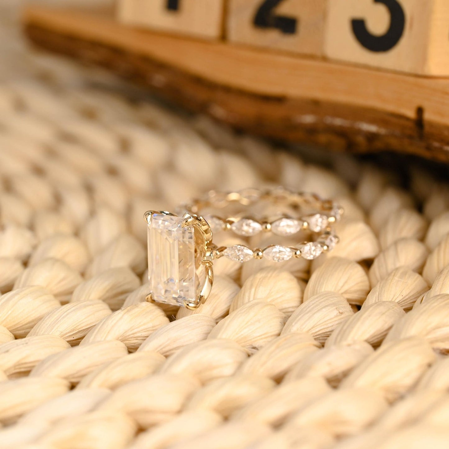 1.0 CT Round Solitaire Lab Grown Diamond Bridal Ring Set