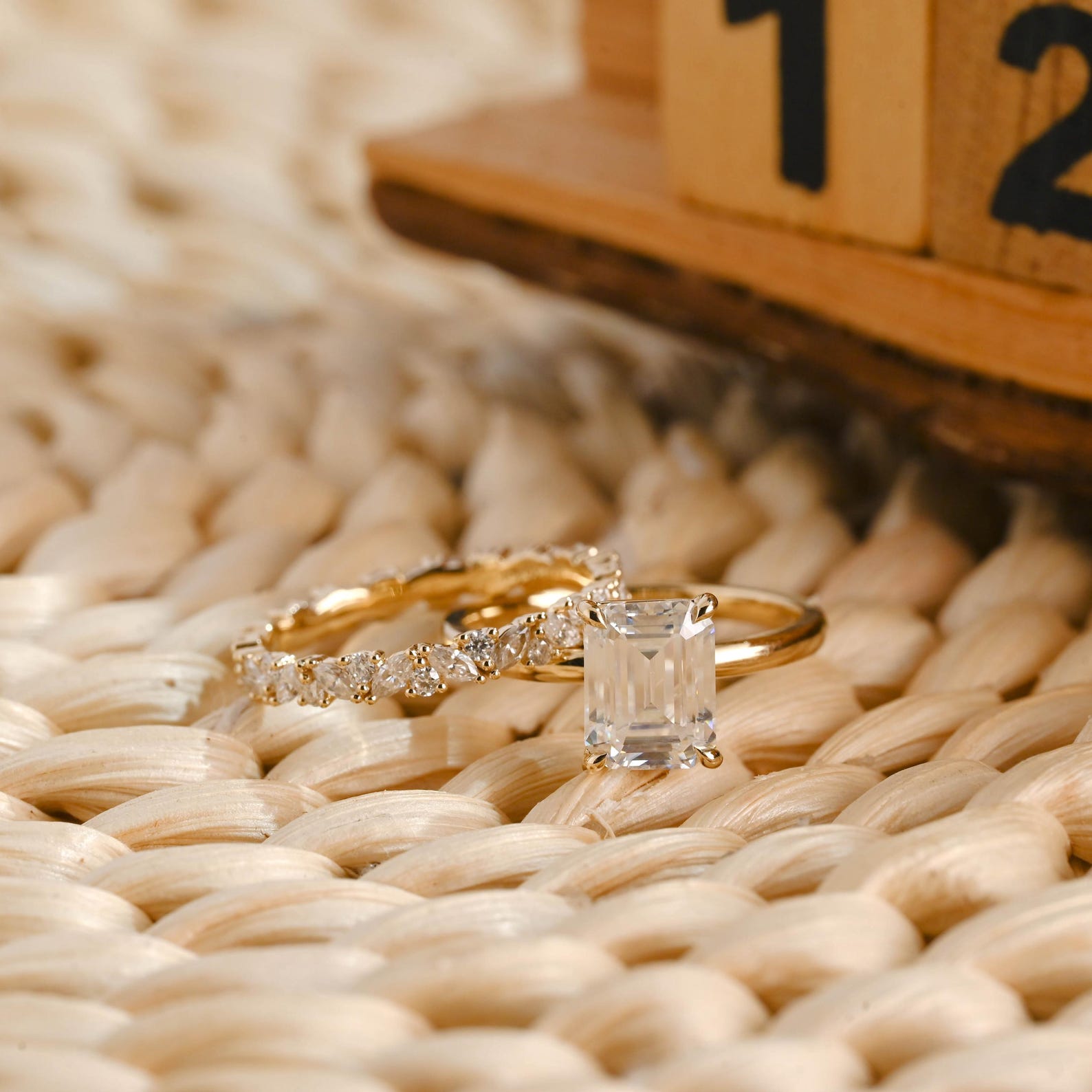 1.0 CT Round Solitaire Lab Grown Diamond Bridal Ring Set