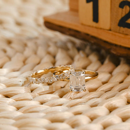 1.0 CT Round Solitaire Lab Grown Diamond Bridal Ring Set